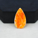 Natural Orange Calcite Pear Cabochon 28x16mm 16.5ct - warm honey-orange - Pedra Gems.