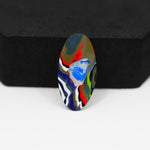 Fordite Agate Cabochon Oval 25x12mm 3ct - Detroit Agate layered paint - Pedra Gems