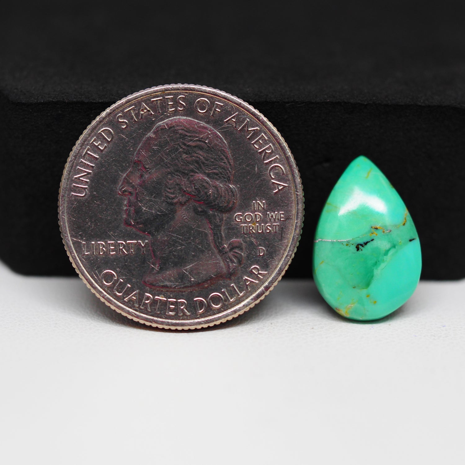 Natural Mohave Turquoise Pear Cabochon 16x11mm 3.5ct - Turquoise - Pedra Gems