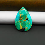 Natural Mohave Turquoise & White Buffalo Pear Cabochon 28x20mm 15ct - Green and Blue with Black Vein - Pedra Gems