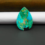 Natural Mohave Turquoise & White Buffalo Pear Cabochon 28x20mm 15ct - Green and Blue with Black Vein - Pedra Gems