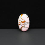 Stabilized Pink Dahlia Oval Cabochon 20x13x4mm 10ct - soft pink and white with bronze veining, Kingman Arizona - Pedra Gems.