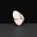 Stabilized Pink Dahlia Freeform Cabochon 19x12x3mm 7.5ct - soft pink and white with bronze veining, Kingman Arizona - Pedra Gems.