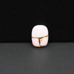 Stabilized Pink Dahlia Cushion Cabochon 14x11x4mm 5.5ct - soft pink and white with bronze veining, Kingman Arizona - Pedra Gems.