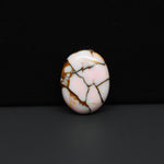 Stabilized Pink Dahlia Oval Cabochon 18x14x4mm 10ct - soft pink and white with bronze veining, Kingman Arizona - Pedra Gems.