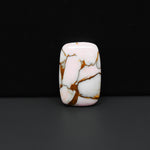 Stabilized Pink Dahlia Cushion Cabochon 20x13x4mm 11.5ct - soft pink and white with bronze veining, Kingman Arizona - Pedra Gems.