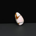 Stabilized Pink Dahlia Freeform Cabochon 19x11x3mm 6ct - soft pink and white with bronze veining, Kingman Arizona - Pedra Gems.