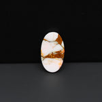 Stabilized Pink Dahlia Oval Cabochon 18x11x4mm 7.5ct - soft pink and white with bronze veining, Kingman Arizona - Pedra Gems.