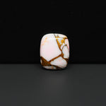 Stabilized Pink Dahlia Cushion Cabochon 16x13x4mm 10ct - soft pink and white with bronze veining, Kingman Arizona - Pedra Gems.