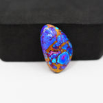 Stabilized Purple Mohave (Mojave) Turquoise Freeform Cabochon 22x14x4mm 14.5ct - purple with blue Kingman turquoise nuggets and bronze veining - Pedra Gems.