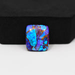 Stabilized Purple Mohave (Mojave) Turquoise Cushion Cabochon 17x15x4mm 11ct - purple with blue Kingman turquoise nuggets and bronze veining - Pedra Gems.
