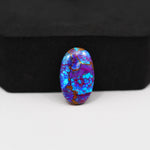 Stabilized Purple Mohave (Mojave) Turquoise Oval Cabochon 18x11x3mm 6ct - purple with blue Kingman turquoise nuggets and bronze veining - Pedra Gems.