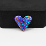 Stabilized Purple Mohave (Mojave) Turquoise Heart Cabochon 16x16x4mm 9.5ct - purple with blue Kingman turquoise nuggets and bronze veining - Pedra Gems.