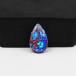 Stabilized Purple Mohave (Mojave) Turquoise Pear Cabochon 18x11x3mm 5.5ct - purple with blue Kingman turquoise nuggets and bronze veining - Pedra Gems.
