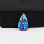 Stabilized Purple Mohave (Mojave) Turquoise Pear Cabochon 19x11x3mm 5.5ct - purple with blue Kingman turquoise nuggets and bronze veining - Pedra Gems.