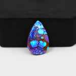 Stabilized Purple Mohave (Mojave) Turquoise Pear Cabochon 22x14x4mm 10ct - purple with blue Kingman turquoise nuggets and bronze veining - Pedra Gems.