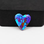 Stabilized Purple Mohave (Mojave) Turquoise Heart Cabochon 18x17x4mm 10ct - purple with blue Kingman turquoise nuggets and bronze veining - Pedra Gems.