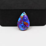 Stabilized Purple Mohave (Mojave) Turquoise Pear Cabochon 19x13x4mm 9ct - purple with blue Kingman turquoise nuggets and bronze veining - Pedra Gems.