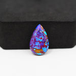 Stabilized Purple Mohave (Mojave) Turquoise Pear Cabochon 19x12x4mm 8.5ct - purple with blue Kingman turquoise nuggets and bronze veining - Pedra Gems.