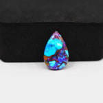 Stabilized Purple Mohave (Mojave) Turquoise Pear Cabochon 18x11x3mm 6ct - purple with blue Kingman turquoise nuggets and bronze veining - Pedra Gems.