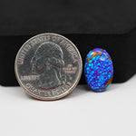 Stabilized Purple Mohave (Mojave) Turquoise Oval Cabochon 15x10x3mm 4.5ct - purple with blue Kingman turquoise nuggets and bronze veining - Pedra Gems.