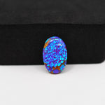 Stabilized Purple Mohave (Mojave) Turquoise Oval Cabochon 15x10x3mm 4.5ct - purple with blue Kingman turquoise nuggets and bronze veining - Pedra Gems.