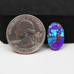 Stabilized Purple Mohave (Mojave) Turquoise Oval Cabochon 17x11x3mm 5.5ct - purple with blue Kingman turquoise nuggets and bronze veining - Pedra Gems.