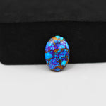 Stabilized Purple Mohave (Mojave) Turquoise Oval Cabochon 18x10x3mm 5ct - purple with blue Kingman turquoise nuggets and bronze veining - Pedra Gems.