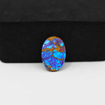 Stabilized Purple Mohave (Mojave) Turquoise Oval Cabochon 18x10x3mm 5ct - purple with blue Kingman turquoise nuggets and bronze veining - Pedra Gems.