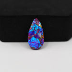 Stabilized Purple Mohave (Mojave) Turquoise Pear Cabochon 21x11x3mm 7ct - purple with blue Kingman turquoise nuggets and bronze veining - Pedra Gems.