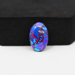 Stabilized Purple Mohave (Mojave) Turquoise Oval Cabochon 18x12x4mm 8.5ct - purple with blue Kingman turquoise nuggets and bronze veining - Pedra Gems.