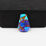 Stabilized Purple Mohave (Mojave) Turquoise Coffin Cabochon 18x12x4mm 9ct - purple with blue Kingman turquoise nuggets and bronze veining - Pedra Gems.