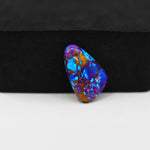 Stabilized Purple Mohave (Mojave) Turquoise Freeform Cabochon 16x11x3mm 5.5ct - purple with blue Kingman turquoise nuggets and bronze veining - Pedra Gems.