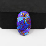 Stabilized Purple Mohave (Mojave) Turquoise Oval Cabochon 24x14x5mm 15ct - purple with blue Kingman turquoise nuggets and bronze veining - Pedra Gems.