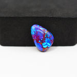 Stabilized Purple Mohave (Mojave) Turquoise Freeform Cabochon 17x12x4mm 8ct - purple with blue Kingman turquoise nuggets and bronze veining - Pedra Gems.