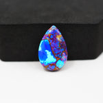 Stabilized Purple Mohave (Mojave) Turquoise Pear Cabochon 21x14x4mm 11.5ct - purple with blue Kingman turquoise nuggets and bronze veining - Pedra Gems.
