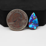Stabilized Purple Mohave (Mojave) Turquoise Pear Cabochon 19x11x3mm 6ct - purple with blue Kingman turquoise nuggets and bronze veining - Pedra Gems.
