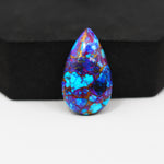 Stabilized Purple Mohave (Mojave) Turquoise Pear Cabochon 26x15x5mm 15ct - purple with blue Kingman turquoise nuggets and bronze veining - Pedra Gems.