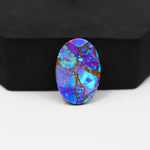 Stabilized Purple Mohave (Mojave) Turquoise Oval Cabochon 22x15x4mm 13.5ct - purple with blue Kingman turquoise nuggets and bronze veining - Pedra Gems.