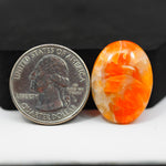 Natural Orange Calcite Oval Cabochon 25x18mm 19.5ct - warm honey-orange - Pedra Gems.