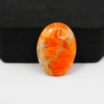 Natural Orange Calcite Oval Cabochon 25x18mm 19.5ct - warm honey-orange - Pedra Gems.