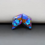 Stabilized Purple Mohave (Mojave) Turquoise kite cabochon pair 18x10x4mm 9.5ct - purple with blue Kingman turquoise nuggets - photo 4 - Pedra Gems.