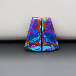 Stabilized Purple Mohave (Mojave) Turquoise trapezoid cabochon pair 26x14x4mm 16ct - purple with blue Kingman turquoise nuggets - photo 4 - Pedra Gems.