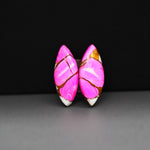 Cotton Candy Marquise Cabochon Pair 22x9x4mm 11.5ct - pink and white - Pedra Gems