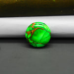 Natural Emerald Dahlia Round Cabochon 18x18mm 13.5ct - vivid green with copper matrix - Pedra Gems.