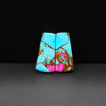 Cotton Candy Trapezoid Cabochon Pair 21x10x3mm 14ct - turquoise blue and pink - Pedra Gems