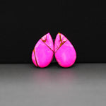 Cotton Candy Pear Cabochon Pair 19x11x3mm 10.5ct - pink - Pedra Gems