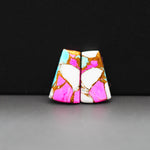 Cotton Candy Trapezoid Cabochon Pair 20x10x3mm 12ct - pink, white and turquoise blue - Pedra Gems