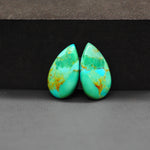 Mohave Mojave turquoise composite pair 21x11x3mm 11.5ct pear cabochon Kingman - photo 4