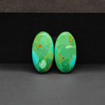 Mohave Mojave turquoise composite pair 21x11x3mm 7.5ct oval cabochon Kingman - photo 4